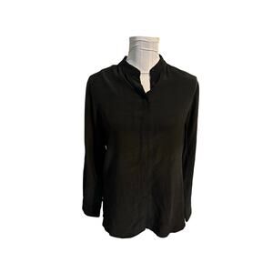 Grana Black 100% Silk Blouse Size S